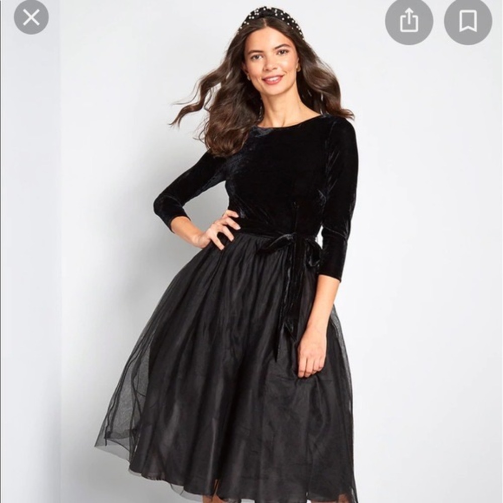 Collectif Black Velvet Dress